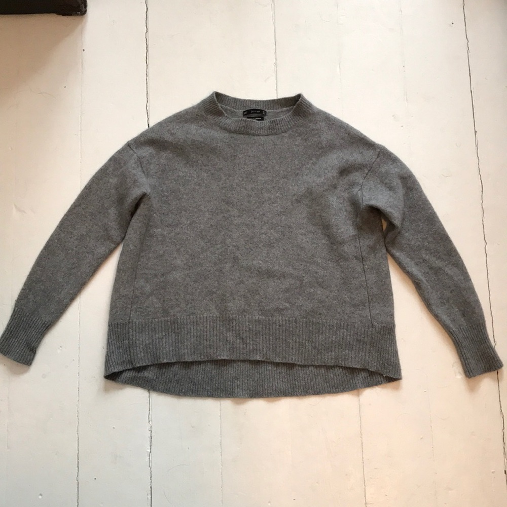 High / low gray cashmere Zara Knit sweater - small